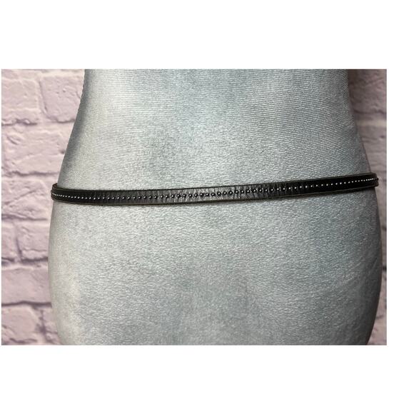 J. Crew Preppy Thin Leather Belt with Small Silver Stud Details - Picture 2 of 7